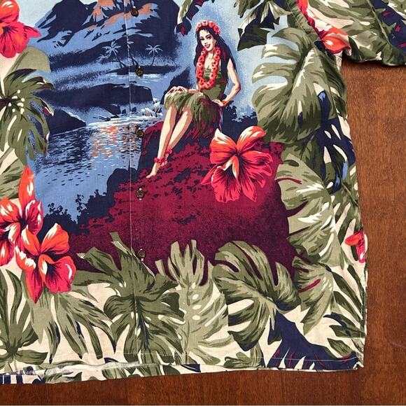 Nautica Men’s Hawaiian Linen Rayon Blend Casual Button Down Shirt, Size Large - Picture 6 of 13